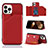 Custodia Lusso Pelle Cover Y05B per Apple iPhone 13 Pro Max Rosso