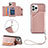 Custodia Lusso Pelle Cover Y06B per Apple iPhone 13 Pro Max Oro Rosa