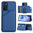 Custodia Lusso Pelle Cover YB1 per Oppo A16 Blu