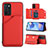 Custodia Lusso Pelle Cover YB1 per Oppo A16 Rosso