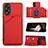 Custodia Lusso Pelle Cover YB1 per Oppo A18 Rosso