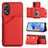 Custodia Lusso Pelle Cover YB1 per Oppo A78 5G Rosso