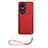 Custodia Lusso Pelle Cover YB1 per Oppo Reno10 5G Rosso