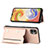 Custodia Lusso Pelle Cover YB1 per Samsung Galaxy A04E Oro Rosa