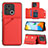Custodia Lusso Pelle Cover YB1 per Xiaomi Redmi 10C 4G Rosso