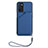 Custodia Lusso Pelle Cover YB2 per Oppo A16 Blu