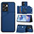 Custodia Lusso Pelle Cover YB2 per Oppo A77 5G Blu