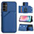 Custodia Lusso Pelle Cover YB2 per Samsung Galaxy M44 5G Blu