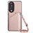 Custodia Lusso Pelle Cover YB3 per Huawei Honor 90 5G Oro Rosa