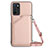 Custodia Lusso Pelle Cover YB3 per Oppo A16 Oro Rosa