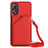 Custodia Lusso Pelle Cover YB3 per Oppo A17 Rosso