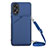 Custodia Lusso Pelle Cover YB3 per Oppo A18 Blu