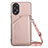 Custodia Lusso Pelle Cover YB3 per Oppo A38 Oro Rosa