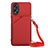 Custodia Lusso Pelle Cover YB3 per Oppo A38 Rosso