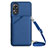 Custodia Lusso Pelle Cover YB3 per Oppo A58 5G Blu