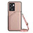 Custodia Lusso Pelle Cover YB3 per Oppo A77 5G Oro Rosa