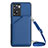 Custodia Lusso Pelle Cover YB3 per Oppo A77s Blu