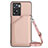 Custodia Lusso Pelle Cover YB3 per Oppo A77s Oro Rosa