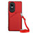 Custodia Lusso Pelle Cover YB3 per Oppo Reno10 5G Rosso