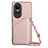 Custodia Lusso Pelle Cover YB3 per Oppo Reno10 Pro 5G Oro Rosa