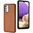 Custodia Lusso Pelle Cover YB3 per Samsung Galaxy A13 4G Marrone