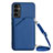 Custodia Lusso Pelle Cover YB3 per Samsung Galaxy M44 5G Blu