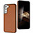 Custodia Lusso Pelle Cover YB6 per Samsung Galaxy S24 5G Marrone