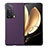 Custodia Lusso Pelle e Plastica Opaca Cover B01H per Huawei Honor Magic V 5G Viola