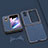 Custodia Lusso Pelle e Plastica Opaca Cover BH13 per Oppo Find N2 Flip 5G Blu