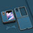 Custodia Lusso Pelle e Plastica Opaca Cover BH14 per Oppo Find N2 Flip 5G Blu
