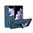 Custodia Lusso Pelle e Plastica Opaca Cover BH16 per Oppo Find N2 Flip 5G Blu