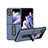 Custodia Lusso Pelle e Plastica Opaca Cover BH18 per Oppo Find N2 Flip 5G Cielo Blu
