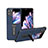 Custodia Lusso Pelle e Plastica Opaca Cover BH19 per Oppo Find N2 Flip 5G Blu