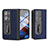Custodia Lusso Pelle e Plastica Opaca Cover BH3 per Oppo Find N2 5G Blu