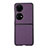 Custodia Lusso Pelle e Plastica Opaca Cover BH8 per Huawei P50 Pocket Viola