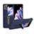 Custodia Lusso Pelle e Plastica Opaca Cover BH8 per Oppo Find N2 Flip 5G Blu