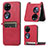 Custodia Lusso Pelle e Plastica Opaca Cover BY3 per Huawei P60 Pocket Rosso