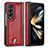 Custodia Lusso Pelle e Plastica Opaca Cover H05 per Samsung Galaxy Z Fold3 5G Rosso