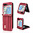 Custodia Lusso Pelle e Plastica Opaca Cover LZ2 per Samsung Galaxy Z Flip5 5G Rosso