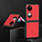 Custodia Lusso Pelle e Plastica Opaca Cover QH3 per Huawei P60 Pocket Rosso