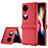 Custodia Lusso Pelle e Plastica Opaca Cover QK2 per Huawei P60 Pocket Rosso