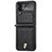 Custodia Lusso Pelle e Plastica Opaca Cover R05 per Samsung Galaxy Z Flip4 5G Nero