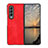 Custodia Lusso Pelle e Plastica Opaca Cover R06 per Samsung Galaxy Z Fold4 5G Rosso