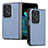 Custodia Lusso Pelle e Plastica Opaca Cover SD1 per Oppo Find N2 5G Blu