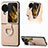 Custodia Lusso Pelle e Plastica Opaca Cover SD1 per Oppo Find N3 Flip 5G Oro