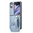 Custodia Lusso Pelle e Plastica Opaca Cover SD10 per Oppo Find N2 Flip 5G Cielo Blu