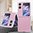 Custodia Lusso Pelle e Plastica Opaca Cover SD2 per Oppo Find N2 Flip 5G Rosa