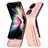 Custodia Lusso Pelle e Plastica Opaca Cover SD3 per Huawei P60 Pocket Oro Rosa