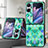 Custodia Lusso Pelle e Plastica Opaca Cover SD7 per Oppo Find N2 Flip 5G Verde