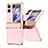 Custodia Lusso Pelle e Plastica Opaca Cover WZ1 per Oppo Find N2 Flip 5G Oro Rosa